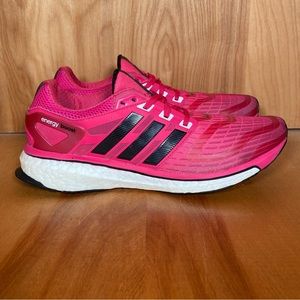 Womens 9.5 Adidas Energy Boost 2 Athletic Shoes Pink Black SEF1583